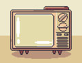 Low resolution art showing old cathode ray tv.